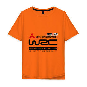 Мужская футболка хлопок Oversize с принтом Mitsubishi wrc в Курске, 100% хлопок | свободный крой, круглый ворот, “спинка” длиннее передней части | championship | mitsubishi | mitsubishi motors | mitsubishi wrc | rally | world rally | wrc | авто2012
