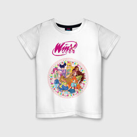 Детская футболка хлопок с принтом Winx club в Курске, 100% хлопок | круглый вырез горловины, полуприлегающий силуэт, длина до линии бедер | Тематика изображения на принте: winx | винкс | мультик | мультфильм