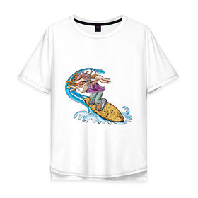 Мужская футболка хлопок Oversize с принтом Surfer (Серфер) в Курске, 100% хлопок | свободный крой, круглый ворот, “спинка” длиннее передней части | 