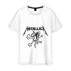 Мужская футболка хлопок с принтом Metallica (8) в Курске, 100% хлопок | прямой крой, круглый вырез горловины, длина до линии бедер, слегка спущенное плечо. | металлика