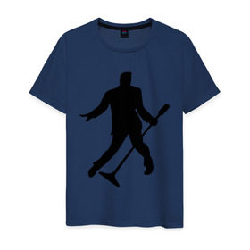 Мужская футболка хлопок с принтом Elvis Presley в Курске, 100% хлопок | прямой крой, круглый вырез горловины, длина до линии бедер, слегка спущенное плечо. | 