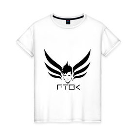 Женская футболка хлопок с принтом Tecktonik RTEK в Курске, 100% хлопок | прямой крой, круглый вырез горловины, длина до линии бедер, слегка спущенное плечо | 