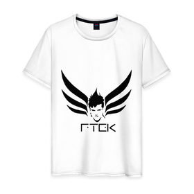 Мужская футболка хлопок с принтом Tecktonik RTEK в Курске, 100% хлопок | прямой крой, круглый вырез горловины, длина до линии бедер, слегка спущенное плечо. | Тематика изображения на принте: 