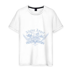 Мужская футболка хлопок с принтом Alpine angel в Курске, 100% хлопок | прямой крой, круглый вырез горловины, длина до линии бедер, слегка спущенное плечо. | 
