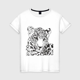 Женская футболка хлопок с принтом Гепардик в Курске, 100% хлопок | прямой крой, круглый вырез горловины, длина до линии бедер, слегка спущенное плечо | гепард | животные | кошачьи | леопард | хищники