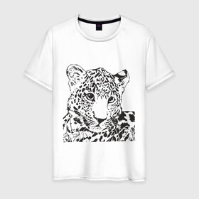 Мужская футболка хлопок с принтом Гепардик в Курске, 100% хлопок | прямой крой, круглый вырез горловины, длина до линии бедер, слегка спущенное плечо. | гепард | животные | кошачьи | леопард | хищники