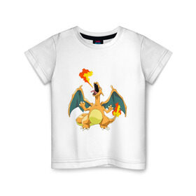 Детская футболка хлопок с принтом Покемоны (8) в Курске, 100% хлопок | круглый вырез горловины, полуприлегающий силуэт, длина до линии бедер | дракон | дракончик | покемон | покемоны