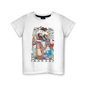 Детская футболка хлопок с принтом Китайские мотивы в Курске, 100% хлопок | круглый вырез горловины, полуприлегающий силуэт, длина до линии бедер | древний китай | картина | китай | китайская семья | китайские мотивы