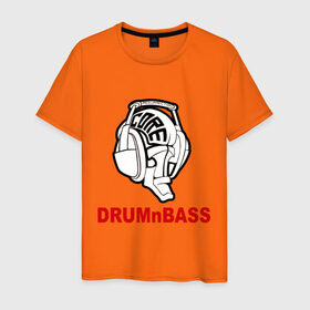 Мужская футболка хлопок с принтом Drum and bass hard core в Курске, 100% хлопок | прямой крой, круглый вырез горловины, длина до линии бедер, слегка спущенное плечо. | dnb | drum | басс | драм