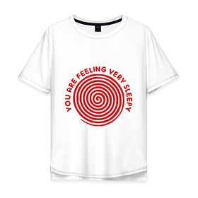 Мужская футболка хлопок Oversize с принтом Гипноз в Курске, 100% хлопок | свободный крой, круглый ворот, “спинка” длиннее передней части | hypnosis | you are feeling very sleepy | вы чувствуете себя очень сонным | гипноз | оптическая иллюзия | оптический эффект