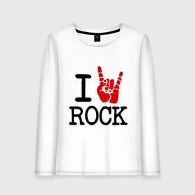 Женский лонгслив хлопок с принтом Люблю рок в Курске, 100% хлопок |  | i love | i love rock | rock | музыка | рок | я люблю