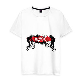 Мужская футболка хлопок с принтом BMX (2) в Курске, 100% хлопок | прямой крой, круглый вырез горловины, длина до линии бедер, слегка спущенное плечо. | bmx | бмх | велик | вело | велосипед | велосипедист | велоспорт | райдер | фрирайд | экстремальный спорт | экстрим