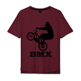 Мужская футболка хлопок Oversize с принтом BMX (3) в Курске, 100% хлопок | свободный крой, круглый ворот, “спинка” длиннее передней части | Тематика изображения на принте: bmx | бмх | велик | вело | велосипед | велосипедист | велоспорт | райдер | фрирайд | экстремальный спорт | экстрим