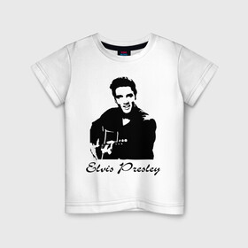 Детская футболка хлопок с принтом Elvis Presley (2) в Курске, 100% хлопок | круглый вырез горловины, полуприлегающий силуэт, длина до линии бедер | гитара