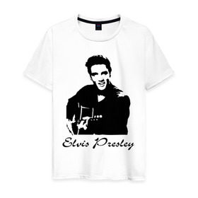 Мужская футболка хлопок с принтом Elvis Presley (2) в Курске, 100% хлопок | прямой крой, круглый вырез горловины, длина до линии бедер, слегка спущенное плечо. | гитара