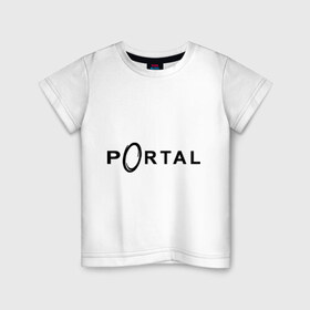 Детская футболка хлопок с принтом Portal в Курске, 100% хлопок | круглый вырез горловины, полуприлегающий силуэт, длина до линии бедер | Тематика изображения на принте: 