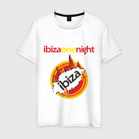 Мужская футболка хлопок с принтом Ibiza one night в Курске, 100% хлопок | прямой крой, круглый вырез горловины, длина до линии бедер, слегка спущенное плечо. | ibiza | one night | ибица | фестиваль | электронная музыка