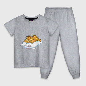 Детская пижама хлопок с принтом Гарфилд в Курске, 100% хлопок |  брюки и футболка прямого кроя, без карманов, на брюках мягкая резинка на поясе и по низу штанин
 | garfield | гарфилд
