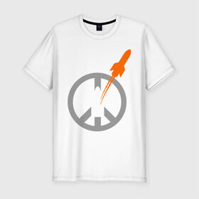 Мужская футболка премиум с принтом Pacific war в Курске, 92% хлопок, 8% лайкра | приталенный силуэт, круглый вырез ворота, длина до линии бедра, короткий рукав | война | мир | мирная война | ракета