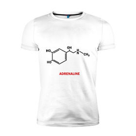 Мужская футболка премиум с принтом Адреналин в Курске, 92% хлопок, 8% лайкра | приталенный силуэт, круглый вырез ворота, длина до линии бедра, короткий рукав | adrenaline | адреналин | формула | химическая формула | химия
