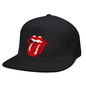 Кепка снепбек с прямым козырьком с принтом Rolling Stones язык в Курске, хлопок 100% |  | rolling stones