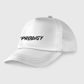 Детская кепка тракер с принтом The Prodigy логотип в Курске, Козырек - 100% хлопок. Кепка - 100% полиэстер, Задняя часть - сетка | универсальный размер, пластиковая застёжка | prodigy | the prodigy | лого prodigy | лого продиджи | логотип prodigy | логотип the prodigy | прдиджи