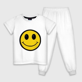 Детская пижама хлопок с принтом Смайл - улыбка в Курске, 100% хлопок |  брюки и футболка прямого кроя, без карманов, на брюках мягкая резинка на поясе и по низу штанин
 | smile | рожица | смайл | смайлик | улыбка | улыбочка