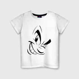 Детская футболка хлопок с принтом Злая рожица в Курске, 100% хлопок | круглый вырез горловины, полуприлегающий силуэт, длина до линии бедер | ехидное лицо | злая рожица | злая улыбка | злое лицо
