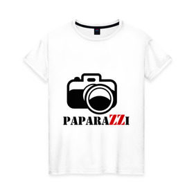 Женская футболка хлопок с принтом Paparazzi в Курске, 100% хлопок | прямой крой, круглый вырез горловины, длина до линии бедер, слегка спущенное плечо | кадр | камера | папараци | папарацци | папараццифотограф | пленка | снимать | снимок | съемка | фото