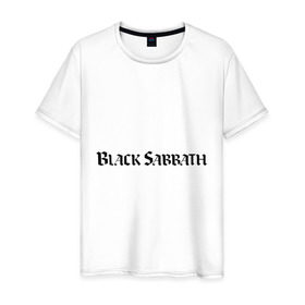 Мужская футболка хлопок с принтом Black Sabbath логотип в Курске, 100% хлопок | прямой крой, круглый вырез горловины, длина до линии бедер, слегка спущенное плечо. | heavy metal | metal | rock | trash metal | альтернатива | квартет | метал | рок | рок группа | рок группы | трэш метал | хеви метал