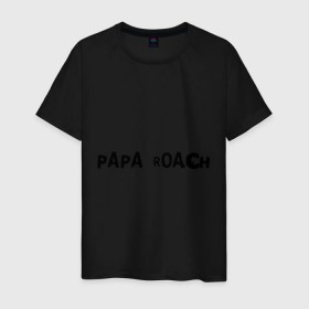 Мужская футболка хлопок с принтом Papa Roach в Курске, 100% хлопок | прямой крой, круглый вырез горловины, длина до линии бедер, слегка спущенное плечо. | papa roach | папа роач | рок