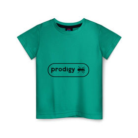 Детская футболка хлопок с принтом Prodigy лого с муравьем в Курске, 100% хлопок | круглый вырез горловины, полуприлегающий силуэт, длина до линии бедер | prodigy | логотип | продиджи | электронная музыка