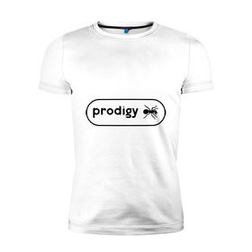 Мужская футболка премиум с принтом Prodigy лого с муравьем в Курске, 92% хлопок, 8% лайкра | приталенный силуэт, круглый вырез ворота, длина до линии бедра, короткий рукав | prodigy | логотип | продиджи | электронная музыка
