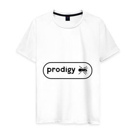 Мужская футболка хлопок с принтом Prodigy лого с муравьем в Курске, 100% хлопок | прямой крой, круглый вырез горловины, длина до линии бедер, слегка спущенное плечо. | prodigy | логотип | продиджи | электронная музыка