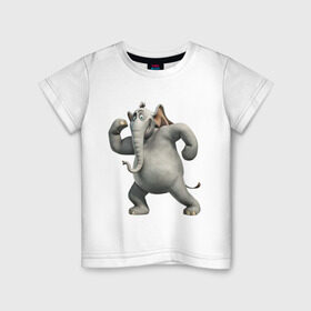 Детская футболка хлопок с принтом Хортон в Курске, 100% хлопок | круглый вырез горловины, полуприлегающий силуэт, длина до линии бедер | Тематика изображения на принте: слон