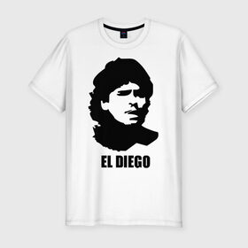 Мужская футболка премиум с принтом Диего Марадона в Курске, 92% хлопок, 8% лайкра | приталенный силуэт, круглый вырез ворота, длина до линии бедра, короткий рукав | аргентина | аргентинец | диего марадона | евро 2012 | марадона | футбол
