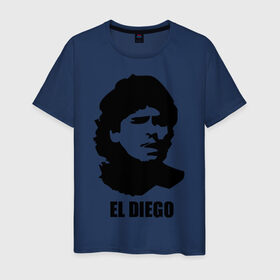Мужская футболка хлопок с принтом Диего Марадона в Курске, 100% хлопок | прямой крой, круглый вырез горловины, длина до линии бедер, слегка спущенное плечо. | аргентина | аргентинец | диего марадона | евро 2012 | марадона | футбол