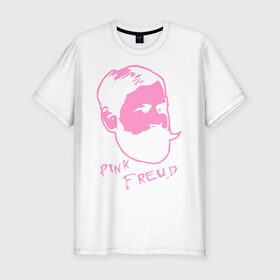 Мужская футболка премиум с принтом Pink Freud в Курске, 92% хлопок, 8% лайкра | приталенный силуэт, круглый вырез ворота, длина до линии бедра, короткий рукав | dance | tecktonick | tektonic | tektonik | клуб | танцевать | тектоник | тиктоник | фрейд | электронная музыка