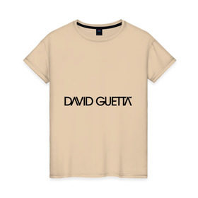Женская футболка хлопок с принтом David Guetta в Курске, 100% хлопок | прямой крой, круглый вырез горловины, длина до линии бедер, слегка спущенное плечо | david guetta | dj | диджей | дэвид гетта