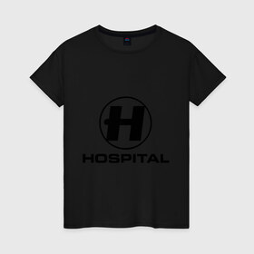 Женская футболка хлопок с принтом Hospital логотип в Курске, 100% хлопок | прямой крой, круглый вырез горловины, длина до линии бедер, слегка спущенное плечо | heavy metal | metal | rock | trash metal | группа | метал | музыка | рок | трэш метал | хеви метал