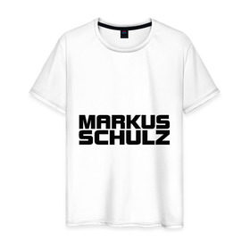 Мужская футболка хлопок с принтом Markus Schulz в Курске, 100% хлопок | прямой крой, круглый вырез горловины, длина до линии бедер, слегка спущенное плечо. | Тематика изображения на принте: deejay | dj | markus schulz | trance | диджей | маркус шульц | транс