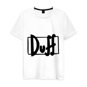 Мужская футболка хлопок с принтом Duff в Курске, 100% хлопок | прямой крой, круглый вырез горловины, длина до линии бедер, слегка спущенное плечо. | simpsons | симпсоны | симсоны