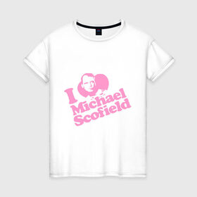 Женская футболка хлопок с принтом Scofield в Курске, 100% хлопок | прямой крой, круглый вырез горловины, длина до линии бедер, слегка спущенное плечо | scofield