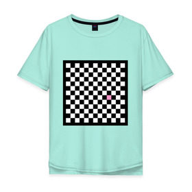 Мужская футболка хлопок Oversize с принтом Шахматная эмо-доска в Курске, 100% хлопок | свободный крой, круглый ворот, “спинка” длиннее передней части | emo | розовый квадрат | субкультуры | шахматная доска | шахматы | эмо | эмо шахматы
