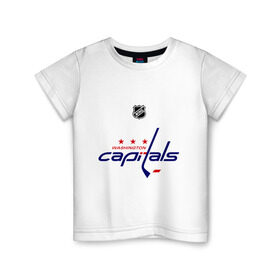 Детская футболка хлопок с принтом Washington Capitals Ovechkin 8 в Курске, 100% хлопок | круглый вырез горловины, полуприлегающий силуэт, длина до линии бедер | washington capitals | александр овечкин | вашингтон кэпиталс | лига | нхл | овечкин | хоккей