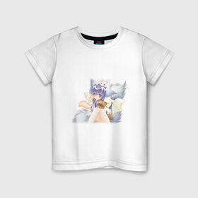 Детская футболка хлопок с принтом Девочка с игрушками в Курске, 100% хлопок | круглый вырез горловины, полуприлегающий силуэт, длина до линии бедер | anime | аниме | анимэ