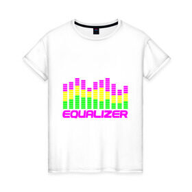 Женская футболка хлопок с принтом Equalizer в Курске, 100% хлопок | прямой крой, круглый вырез горловины, длина до линии бедер, слегка спущенное плечо | эквалайзер