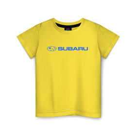 Детская футболка хлопок с принтом Subaru (3) в Курске, 100% хлопок | круглый вырез горловины, полуприлегающий силуэт, длина до линии бедер | auto | subaru | авто | автобренды | автомобиль | субарик | субару | тачки