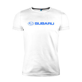 Мужская футболка премиум с принтом Subaru (3) в Курске, 92% хлопок, 8% лайкра | приталенный силуэт, круглый вырез ворота, длина до линии бедра, короткий рукав | auto | subaru | авто | автобренды | автомобиль | субарик | субару | тачки