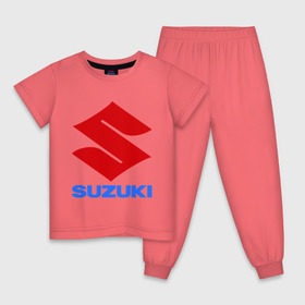 Детская пижама хлопок с принтом Suzuki в Курске, 100% хлопок |  брюки и футболка прямого кроя, без карманов, на брюках мягкая резинка на поясе и по низу штанин
 | suzuki | авто | автомобили | автомобиль | бренд | бренды | логотип | машины | сузуки | тачки